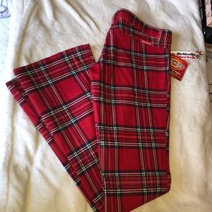 Dickies red plaid boot cut pants
